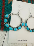 Navajo Sterling Silver & Turquoise Circle Dangle Earrings