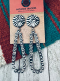 “Navajo Spirit” Navajo Sterling Silver Dangle Earrings By Eugene Charley