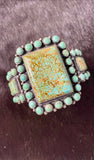 Anthony Skeets Navajo Turquoise & Sterling Silver Cuff Bracelet Signed