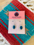 Navajo Rainbow Calsilica & Sterling Silver Oval Dangle Earrings