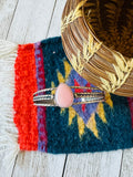 Navajo Queen Pink Conch Shell & Sterling Silver Cuff Bracelet