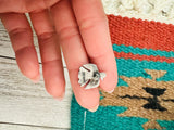 Navajo Sterling Silver & Queen Pink Thunderbird Stud Earrings