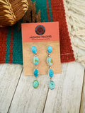 Navajo Sonoran Mountain Turquoise & Sterling Silver Dangle Earrings