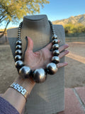 “The Masterpiece” Handmade Beaded Sterling Silver Pearl Necklace