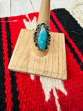 Navajo Sterling Silver & Kingman Turquoise Ring Size 7.5