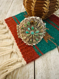 Navajo Royston Turquoise & Sterling Silver Cluster Cuff Bracelet