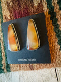 Navajo Jasper Sterling Silver Post Earrings Signed