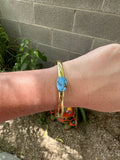 “The Golden Collection” Desert Winds Handmade Natural Golden Hills Turquoise 14k Gold Plated Adjustable Bracelet Cuff Style 2