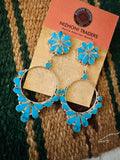 Zuni Sterling Silver & Turquoise Dangle Earrings