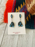 Zuni Sterling Silver & Turquoise Shadowbox Dangle Earrings