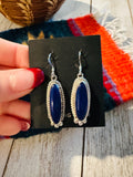 Navajo Lapis and Sterling Silver Dangle Earrings