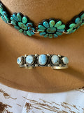 Navajo Golden Hills Turquoise & Sterling Silver Cuff Bracelet