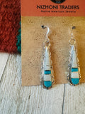 Navajo Sterling Silver & Multi Stone Inlay Dangle Earrings