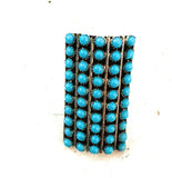 Zuni Sterling Silver & Turquoise Snake Eye Ring Size 7