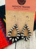 Navajo Sterling Silver Pearl Dangle Hoop Earrings