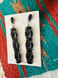 Navajo Black Onyx & Sterling Silver Dangle Earrings by Jacqueline Silver