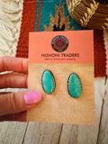 Navajo Sterling Silver & Turquoise Post Earrings Signed