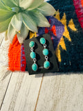 Navajo Turquoise and Sterling Silver Three Stone Dangle Earrings