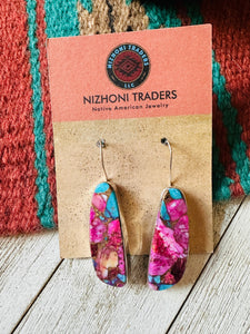 Navajo Pink Dream Mojave & Sterling Silver Dangle Earrings