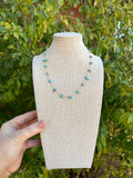 “The Golden Collection” Wild Storm Handmade Natural Turquoise Beaded 14k Gold Plated Necklace