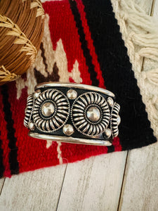 Navajo Rolled Sterling Silver Cuff Bracelet