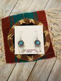 Zuni Turquoise & Sterling Silver Dangle Earrings Signed