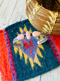 Navajo Queen Pink Conch Shell & Sterling Silver Cuff Bracelet