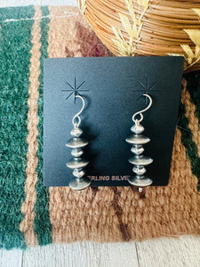 Navajo Sterling Silver Beaded Dangle Earrings