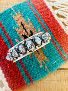 Navajo Golden Hills Turquoise & Sterling Silver Cuff Bracelet