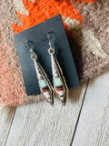 Navajo Sterling Silver & Multi Stone Inlay Dangle Earrings