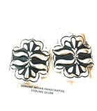 Navajo Sterling Silver Concho Cross Earrings