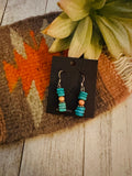 Navajo Turquoise, Spiny & Sterling Silver Beaded Dangle Earrings