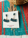 Zuni Turquoise & Sterling Silver Needlepoint Dangle Earrings