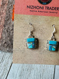 Navajo Sterling Silver & Multi Stone Inlay Dangle Earrings