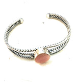 Navajo Queen Pink Conch Shell & Sterling Silver Cuff Bracelet