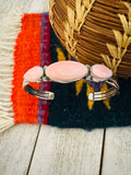 Navajo Queen Pink Conch Shell & Sterling Silver Cuff Bracelet