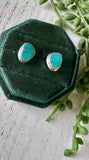 Handmade Turquoise And Sterling Silver Stud Earrings T9