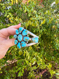 Navajo Sonoran Mountain Turquoise & Sterling Silver Cuff Bracelet Signed