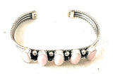 Navajo Queen Pink Conch Shell & Sterling Silver Cuff Bracelet