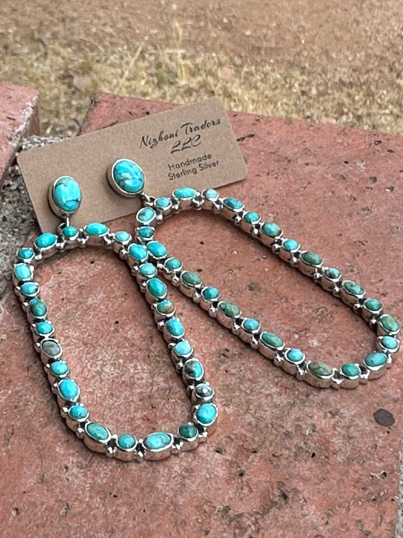 Tubac Royston Turquoise and Sterling Silver Statement Dangles