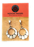 Zuni Mother of Pearl & Sterling Silver Inlay Dangle Earrings