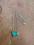 Beautiful Handmade Sterling Silver & Turquoise Bat Necklace