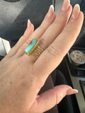 “The Golden Collection” Ivy Handmade Natural Turquoise 14k Gold Plated Sterling Silver Adjustable Ring