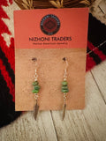 Navajo Turquoise & Sterling Silver Feather Dangle Earrings