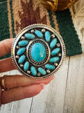 Navajo Sterling Silver & Kingman Turquoise Adjustable Ring