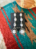 Navajo White Buffalo & Sterling Silver Cowboy Whispers Dangle Earrings