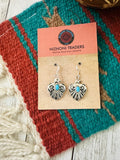 Navajo Sterling Silver & Turquoise Thunderbird Dangle Earrings