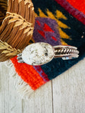 Navajo White Buffalo & Sterling Silver Cuff Bracelet