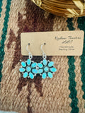 Handmade Blue Opal & Sterling Silver Cluster Dangle Earrings