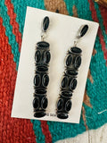 Navajo Black Onyx & Sterling Silver Dangle Earrings by Jacqueline Silver